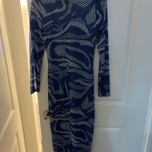 Bodycon Blue Patterned Dress